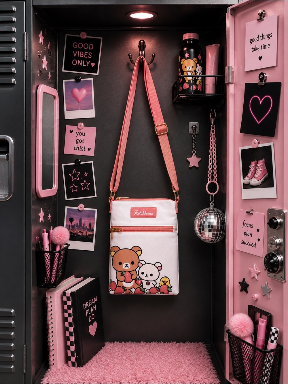 Rilakkuma Strawberry Passport Crossbody Bag.NWT
